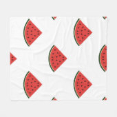 Vintages Muster mit Wassermelonen-Scheiben Fleecedecke (Vorderseite (Horizontal))