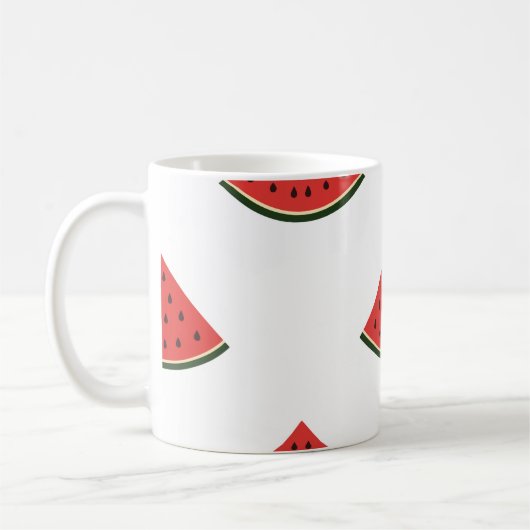 Vintages Muster mit Wassermelonen-Scheiben Kaffeetasse (Links)