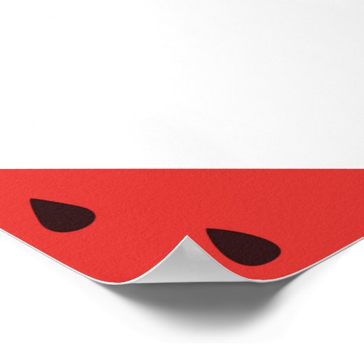 Vintages Muster mit Wassermelonen-Scheiben Poster (Ecke)