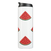 Vintages Muster mit Wassermelonen-Scheiben Thermosbecher (Nach rechts gedreht)