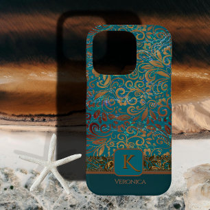 Vintages Muster Monogram iPhone/iPad Gehäuse iPhone 16 Pro Hülle
