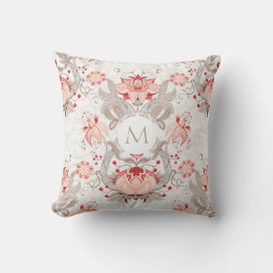 Vintages Muster Monogram Square Pillow Kissen
