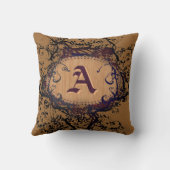 Vintages Muster Monogramm A Kissen (Rückseite)