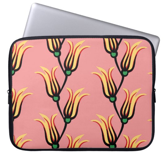 Vintages Muster nahtloser Blume Laptopschutzhülle (Vorderseite)