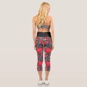 Vintages Muster nahtloser Patchwork Capri Leggings (Rückseite)