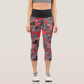 Vintages Muster nahtloser Patchwork Capri Leggings (Vorderseite)