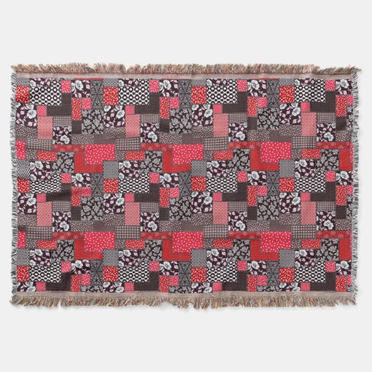 Vintages Muster nahtloser Patchwork Decke (Vorderseite)
