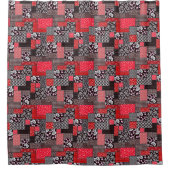 Vintages Muster nahtloser Patchwork Duschvorhang (Vorderseite)