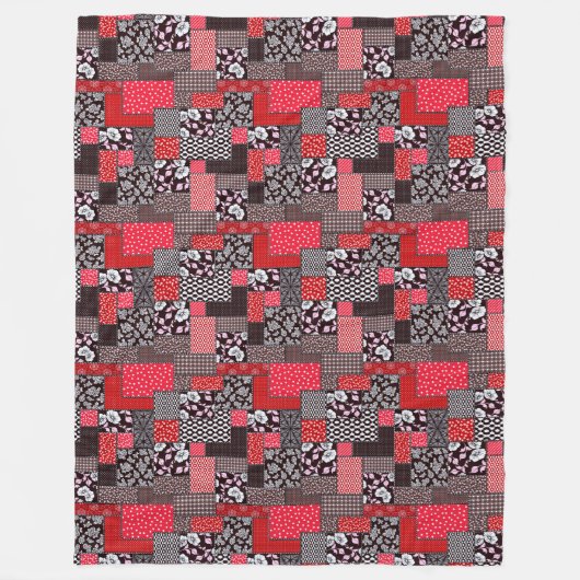 Vintages Muster nahtloser Patchwork Fleecedecke (Vorderseite)