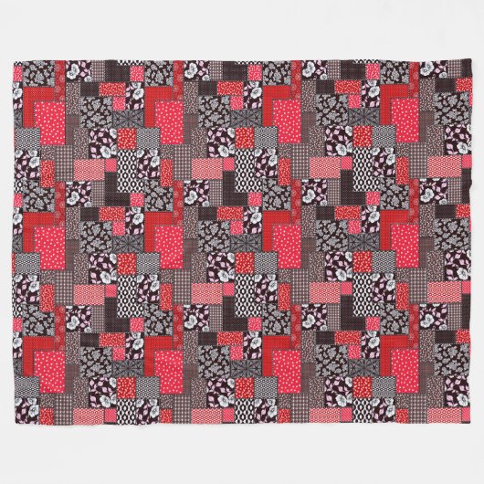 Vintages Muster nahtloser Patchwork Fleecedecke (Vorderseite (Horizontal))