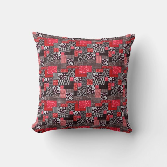 Vintages Muster nahtloser Patchwork Kissen (Vorderseite)