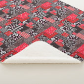 Vintages Muster nahtloser Patchwork Sherpadecke (3/4)