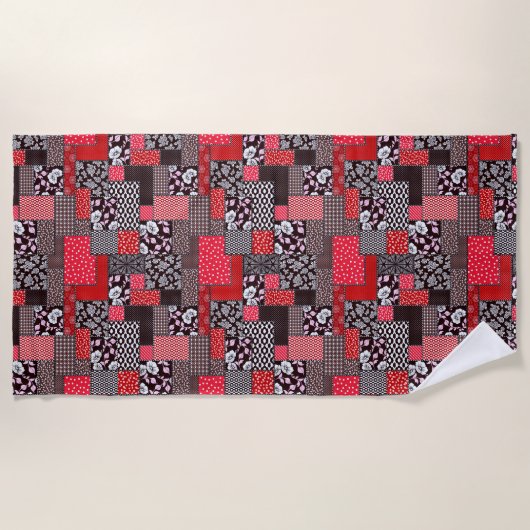 Vintages Muster nahtloser Patchwork Strandtuch (Vorderseite)