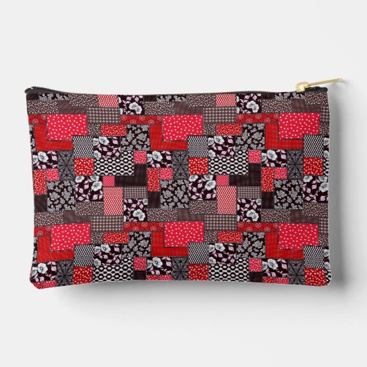 Vintages Muster nahtloser Patchwork Zubehörtasche (Rückseite)