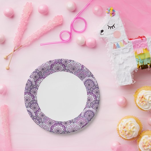 Vintages Muster Pappteller (Party)