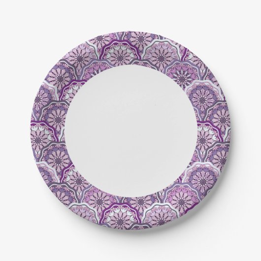 Vintages Muster Pappteller (Vorderseite)