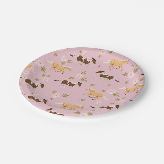 Vintages Muster Pappteller (Schrägansicht)