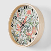 Vintages Muster Peach Love Bird Clock Wanduhr (Winkel)