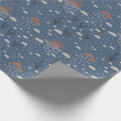 Vintages Muster Regen und Sonne Geschenkpapier (Ecke)