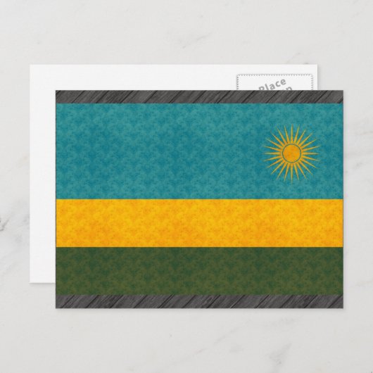 Vintages Muster Ruandas Flagge Postkarte (Vorne/Hinten)