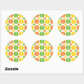 Vintages Muster Runder Aufkleber (Blatt)