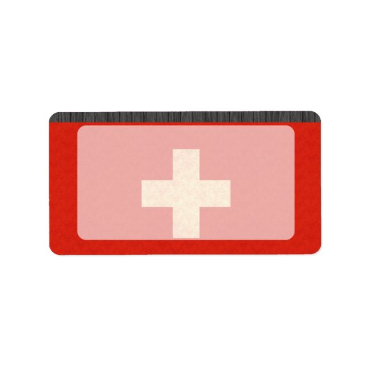 Vintages Muster Schweizer Flagge Adressaufkleber (Vorne)