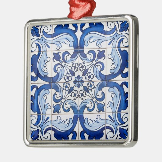 Vintages Muster Silbernes Ornament (Links)