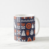 Vintages Muster skandinavischer Folklore Kaffeetasse (VorderseiteRechts)