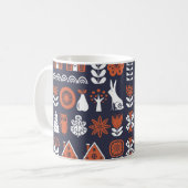 Vintages Muster skandinavischer Folklore Kaffeetasse (Vorderseite Links)