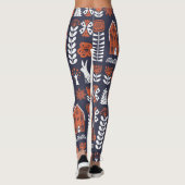 Vintages Muster skandinavischer Folklore Leggings (Rückseite)