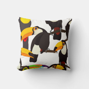 Vintages Muster tropischer Toucan Birds Kissen