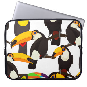Vintages Muster tropischer Toucan Birds Laptopschutzhülle