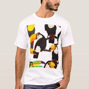 Vintages Muster tropischer Toucan Birds T-Shirt