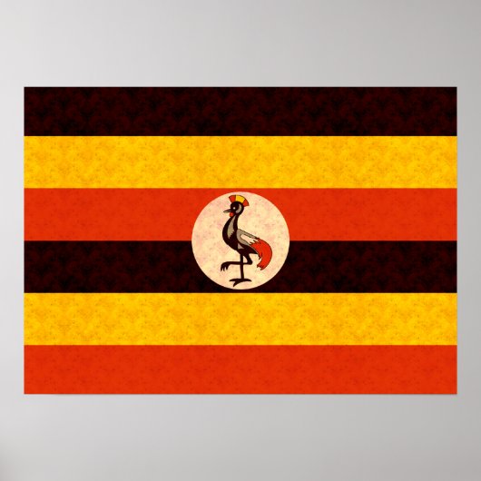 Vintages Muster Ugandan-Flagge Poster (Vorne)