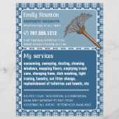 Vintages Muster und Duster, Haushälterin, Haushalt Flyer (Vorne)