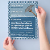 Vintages Muster und Duster, Haushälterin, Haushalt Flyer (Hand)