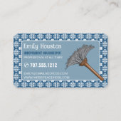 Vintages Muster und Duster, Haushälterin, Haushalt Visitenkarte (Vorderseite)