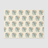 Vintages Muster von Blume und Schmetterlingen Seidenpapier (Vorderseite)