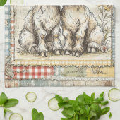 Vintages Muster von Landbewirtschaftern Geschirrtuch (Gefaltet)