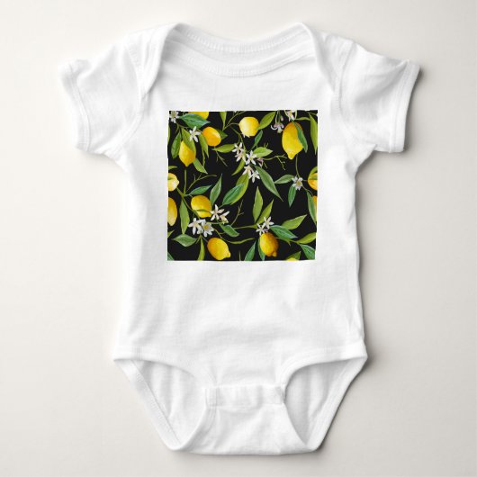 Vintages Muster von Zitronenfrüchten Baby Strampler (Vorderseite)