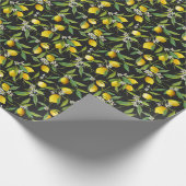 Vintages Muster von Zitronenfrüchten Geschenkpapier (Ecke)
