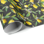 Vintages Muster von Zitronenfrüchten Geschenkpapier (Rolleneckpunkt)