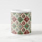 Vintages Muster - Weihnachtsmuster Jumbo-Tasse (Vorderseite)