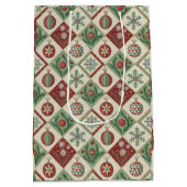 Vintages Muster - Weihnachtsmuster Mittlere Geschenktüte (Rückseite)