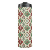 Vintages Muster - Weihnachtsmuster Thermosbecher (Vorderseite)