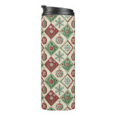 Vintages Muster - Weihnachtsmuster Thermosbecher (Nach rechts gedreht)