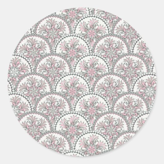 Vintages Muster zentrieren Runder Aufkleber (Vorderseite)