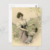 Vintages Mutter- und Kindertanzen Postkarte (Vorne/Hinten)