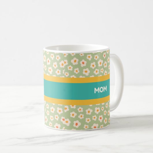 Vintages Mutterdesign, Blumenmuster Kaffeetasse (VorderseiteRechts)