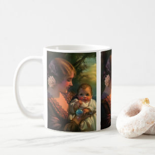 Vintages Muttertagportrait, Mama und Baby Kaffeetasse